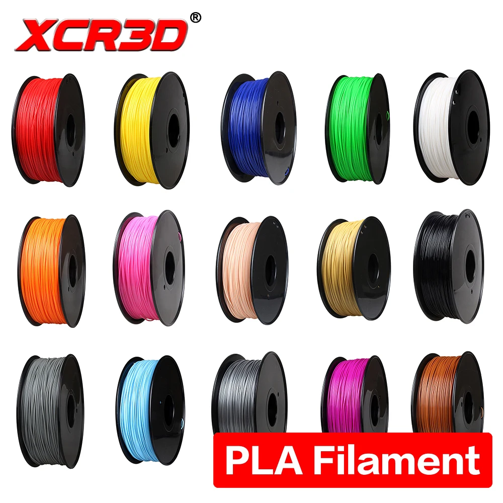 XCR3D PLA Filament 1.75mm 1kg 3D Printer Multiple Solid Color Filament With Spool Roll Plastic Consumables 3D Printing Material