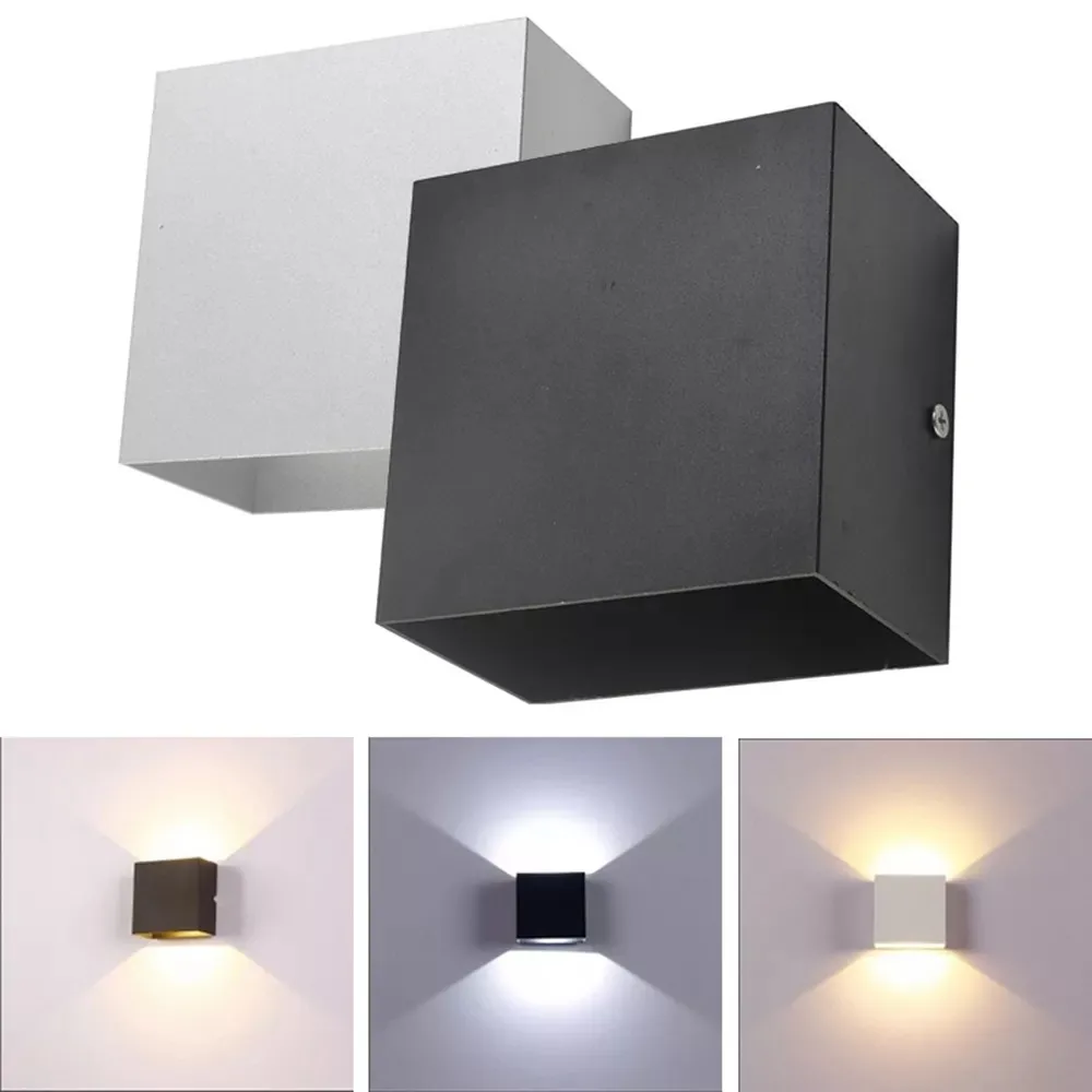 6W 12W Waterproof AC85-265V Surface Mounted LED Wall Light Modern Nordic Luminaire Indoor Wall Lamps Living Room Porch Outdoor plug in wall sconce