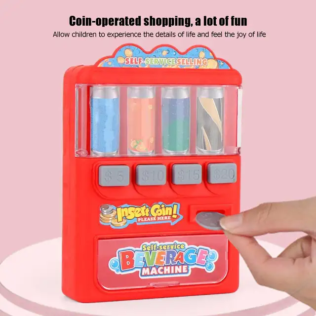 Children's Vending Machine Simulation Mini-coin-operated Beverage Vending Machine Self-service Beverage Funny Pretend Toys 4