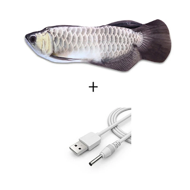 Pet Cat Toys Funny Soft Electronic Fish Shape With Electric USB Charging Chewing Dancing Jumping Moving Fish For Cat Accessories