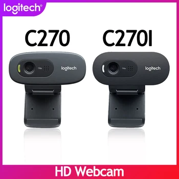 

New Original Logitech C270 C270I HD Webcam 720p HD Built-in Microphone Web Camera USB2.0 Free drive Webcam for PC Chat Camera