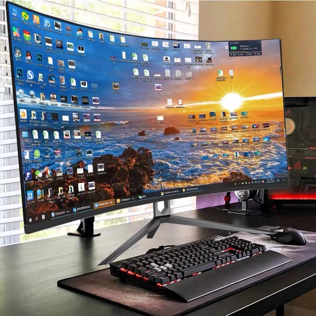 4k 32 Inch Lcd Curved Screen Monitor Gamer Hd White Black 32inch 144hz  Display Gaming Monitor,pc Gamer - Lcd Monitors - AliExpress