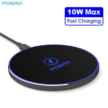 

FDGAO 10W Fast Wireless Charger For Samsung S10 S10e S9/S9+ S8 Note 10 USB Qi Charging Pad for iPhone 11 Pro XS Max XR X 8 Plus
