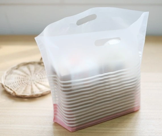 Roze streep gift Plastic Tassen, boodschappentassen 40*32*12cm 50 stks/partij Roze streep gift Plastic Tassen, boodschappentassen 40*32*12cm 50 stks/partij