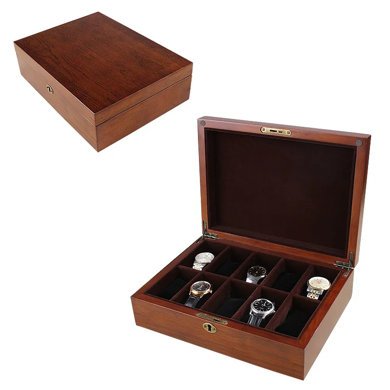 2022 New Luxury 5 Slots Solid Wooden Watch Box Watch Holder Wood Jewelry Organizer Box for Man Gift 