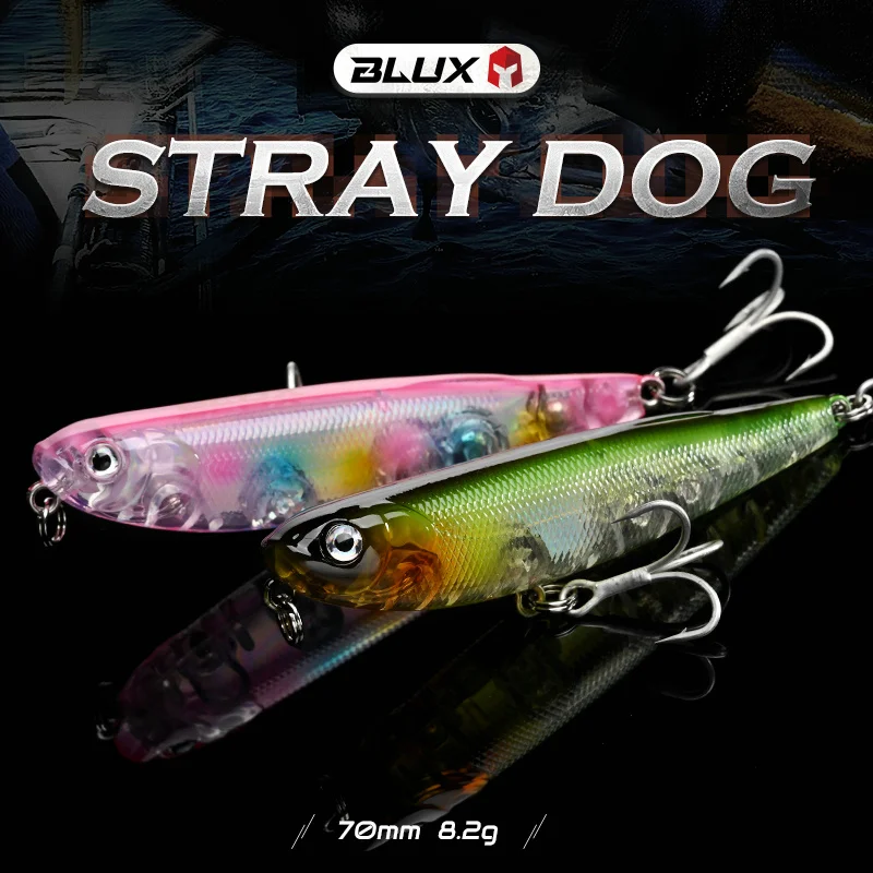 BLUX STRAY DOG Topwater Pencil 70MM 8.2g Surface Walker Fishing Lure Walk The Dog Artificial Saltwater Bass Hard Bait Tackle