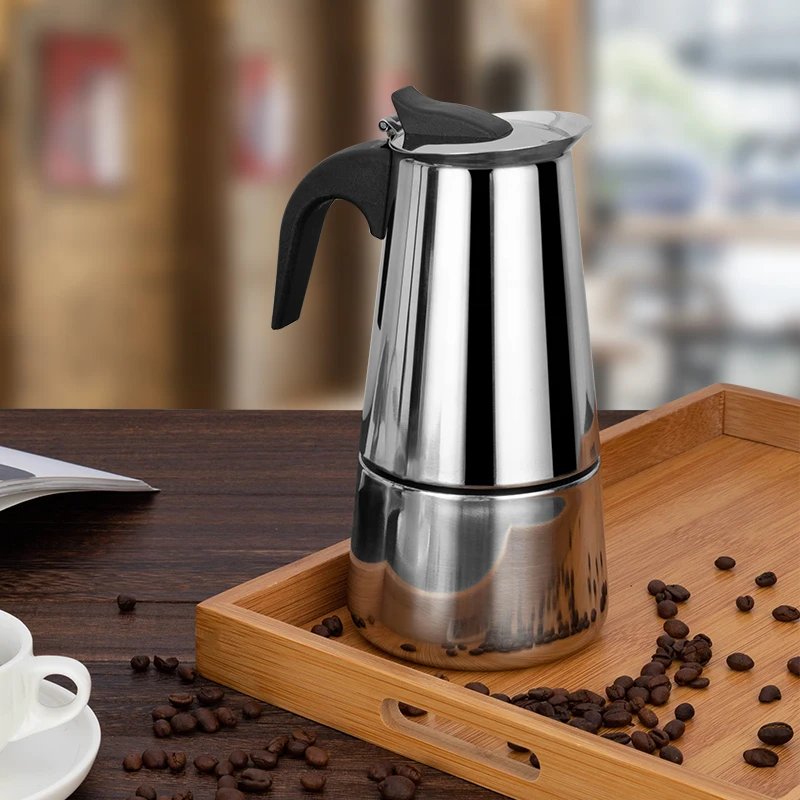 Лучшие Кофеварки Moka Pot из нержавеющей стали портативные электрические кофейники 100 мл/200 мл/300 мл/450 мл/600 мл/мл