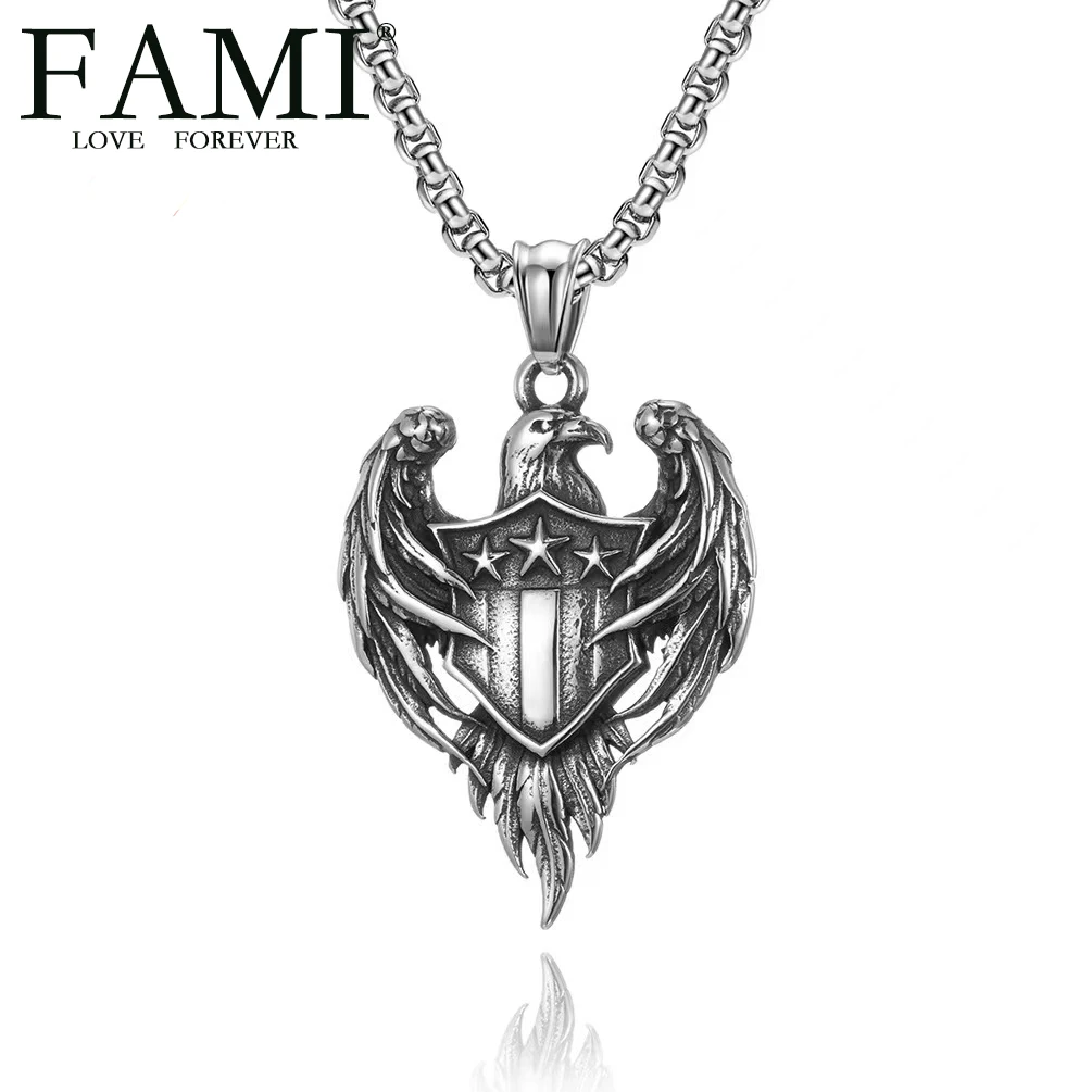 Мужское ожерелье FAMI EAGLE из титановой стали военный бренд подвесное Европейский