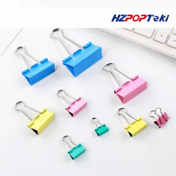 Stationary Mix Color Metal Binding Clip Securing Elliot Folder for Office School Ticket Paper Documents Clamp Use 1Pack hypersonic black helmet design spring type car ticket clip for office hotel