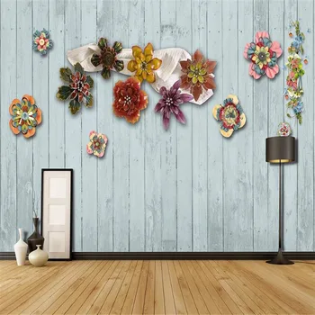 

Large 3D wallpaper mural custom 3D three-dimensional retro art handmade flowers TV background wallpaper mural