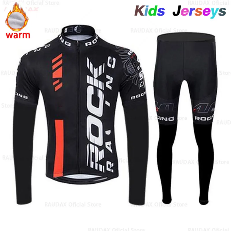 

2019 Rock Pro Team Winter Cycling Clothing Breathable Ropa Ciclismo boy Long Sleeve MTB Bike Clothes Outdoor Sports Clothing Set