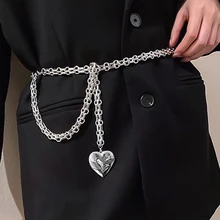 

Fashion Metal Belly Chain For Women Love Heart Hip Hop Jeans Waist Chain Belt Shoulder Crossbody Bag Chain Straps Accessories