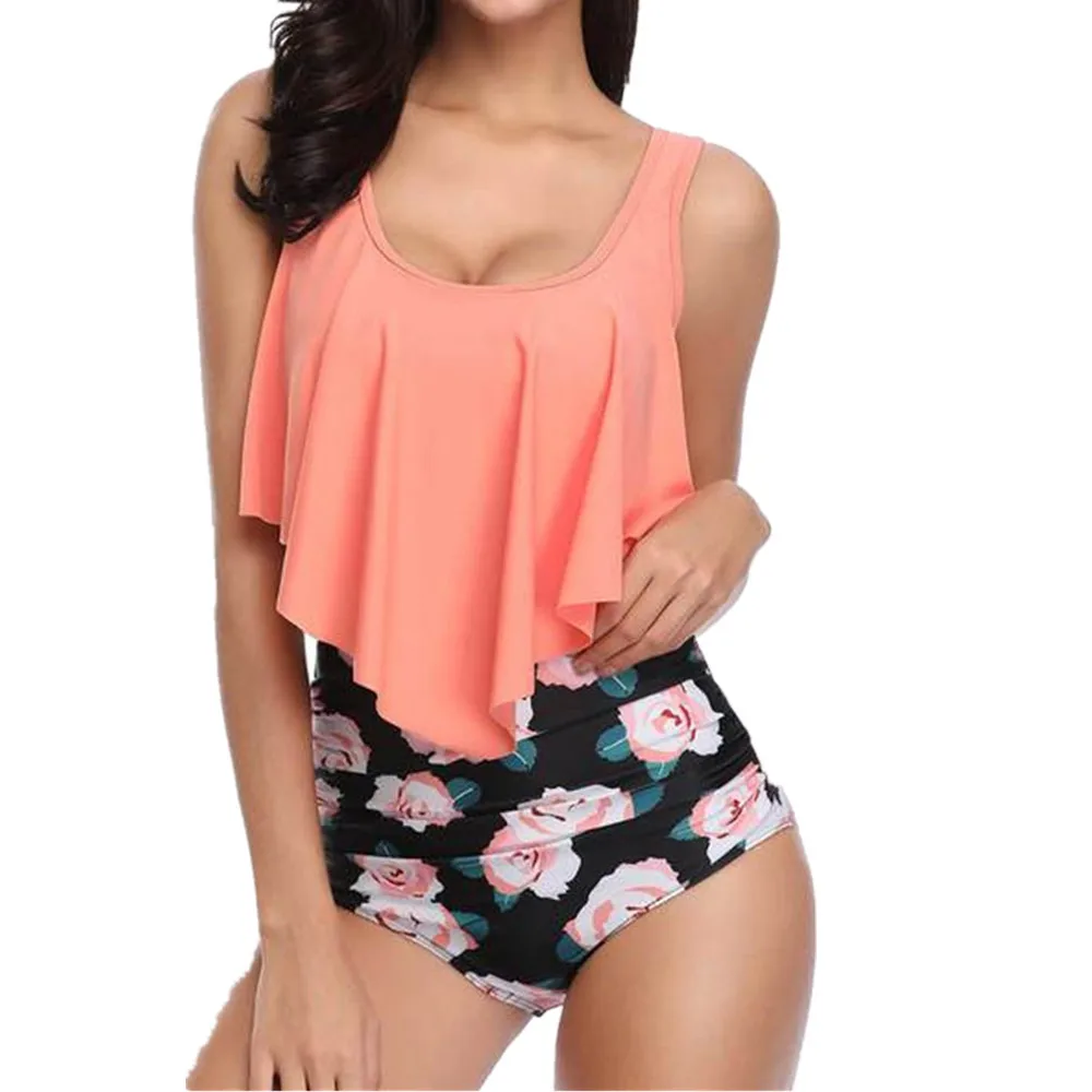 Two-piece women swimsuit The new European and American high waist bikini swimsuit female explosion models women's swimwear