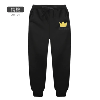 black crown Sifafos/штаны для девочек-подростков повседневные хлопковые длинные брюки весенне-осенние спортивные штаны для девочек от 4 до 16 лет - Цвет: black crown