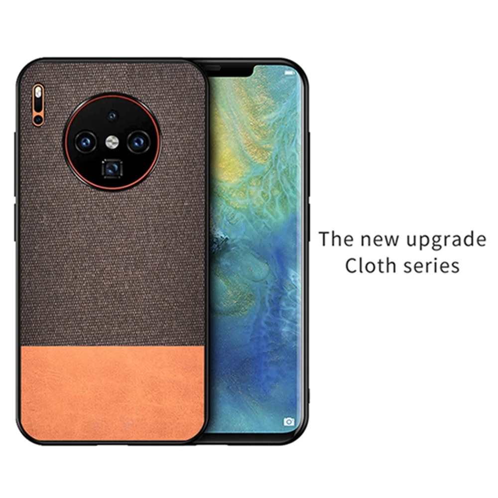 Splice Brown Eqvvol ткань Сращивания узор чехол для huawei Коврики 20 30 Pro P20 P30 Lite Y9 Y7 Y6 из парусины в стиле ретро чехол для Honor 8X10 9 9X чехол - Цвет: Splice Brown