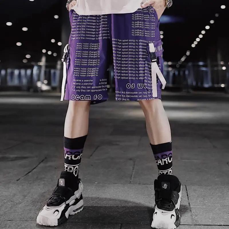2019 Ins Japan Men Casual Shorts Pants Mens Hip Hop Rap Male Trousers Street Boy Classics Straight Breathing Loose Short Pant | Мужская
