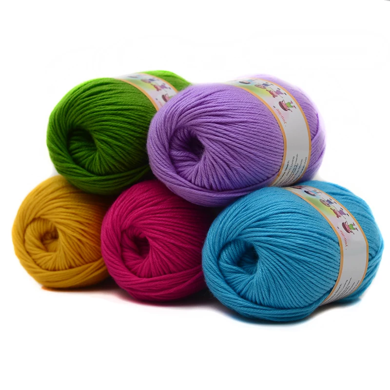 10 шт. пряжа для вязания Горячая Продажа Многоцветный Хлопок Шелк Вязание Пряжа