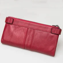 

New Design RFID fashion genuine leather wallet luxury purse long zipper women's wristlet handbag holographic High-quality