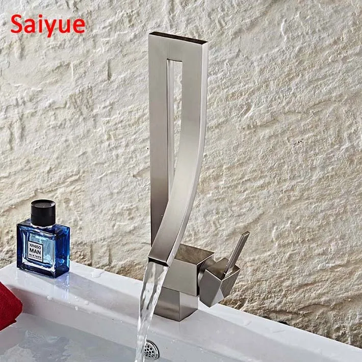 Nickel Brushed Различные типы хром серебро никель Матовый Черный цвет живопись уникальный современный Водопад Носик бассейна кран Одной ручкой смеситель - Цвет: Nickel Brushed