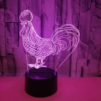 

Cock 3d Night Light Led 7 Colors Visual Touch Chicken 3d Lamp 7 Color Change Led Nightlight USB Table Desk Lamp Home Decor