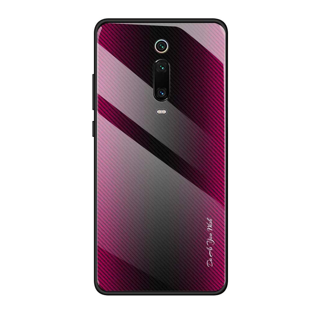 04 Полосатый чехол для телефона для Xiaomi mi 9 T mi 9 T mi 9 T Pro Чехол красный mi K20 K 20 Pro градиентный стеклянный чехол Чехол Бизнес Мода Funda - Цвет: 04