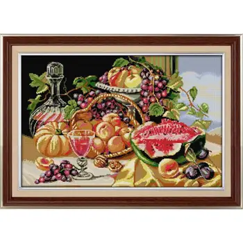 

Joy Sunday Hot Sale Abundant Fruits Cross Stitch Kit DMC 11&14CT DIY Handmade Embroidery Needlework for Gift And Home Decoration