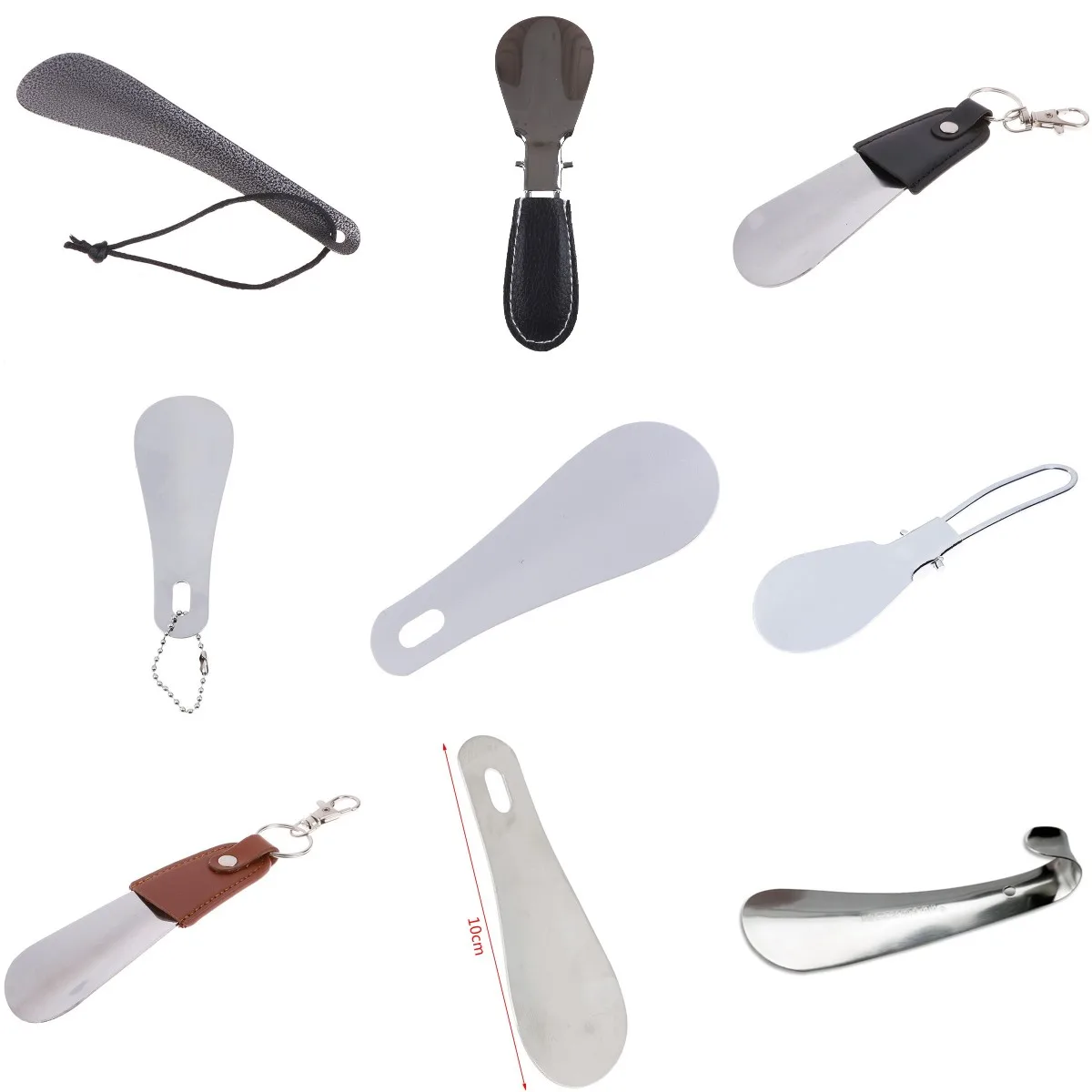 1pcs 8styles Spoon Shoehorn  Professional Shoehorn 14.5cm Stainless Steel Metal Shoe Horn Shoes Lifter Tool