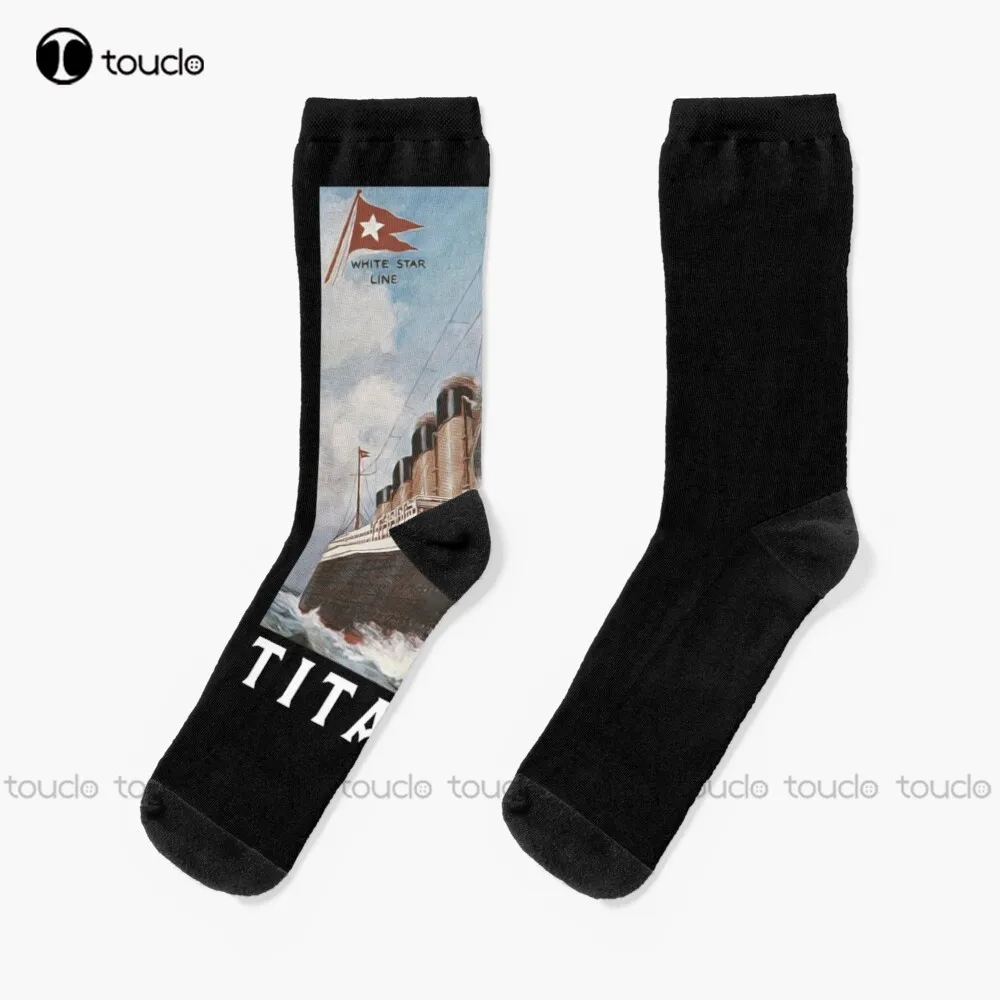 

Titanic Ship 1912 Atlantic Ocean Sink Sea Disaster Poster Socks Bride Socks Thanksgiving Christmas New Year Gift Custom Gift