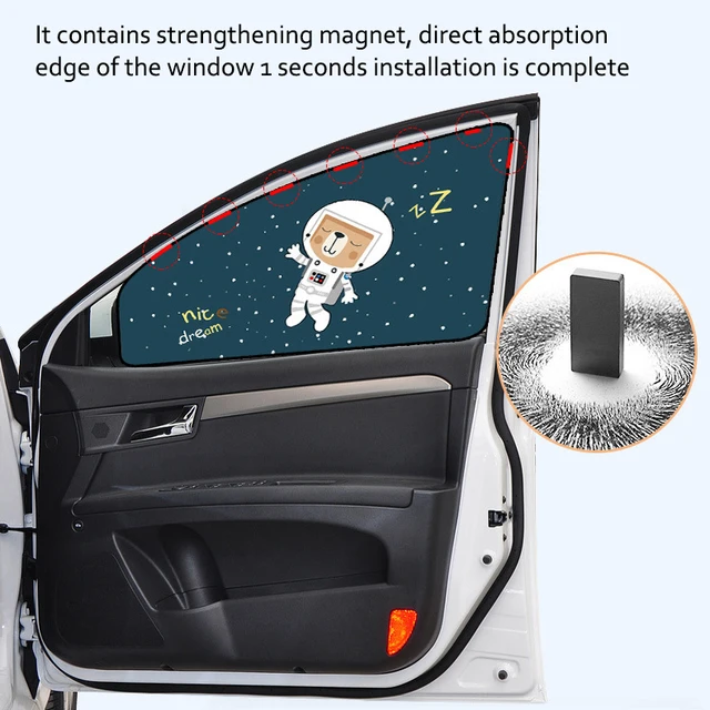 Auto Cartoon Nette Raumfahrer Magnet Seite Fenster Sonnenschirme  Windschutzscheibe Sonnenschirm Hinten Seite Auto Fenster Sonnenschirm  Abdeckung Für Kinder