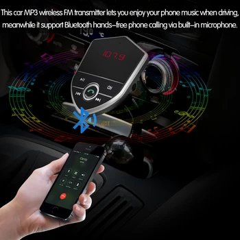 

Hot Bluetooth Car Kit FM Transmitter MP3 Player Modulator With 3.1A Dual USB Car Charger Support TF Card U-Disk DC 12/24V fm