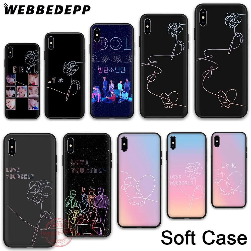 

WEBBEDEPP 170N Korean Boys Love Yourself Soft Phone Case for iPhone X XR XS 11Pro Max 6S 7 8 Plus 5S SE 7Plus 8Plus 11 Pro Cases