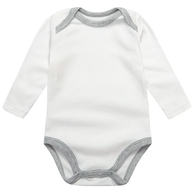 2021 Baby Ropa Bebe Newborn Girl Long Sleeve Rompers Clothes Bodysuits Kids New 3-24M Boys Infant Cotton Summer Body Pure Color Grey B