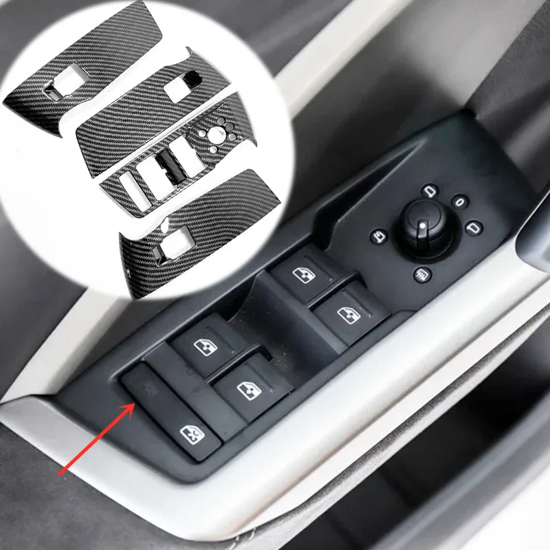 Углеродное волокно для Audi Q3 аксессуары LHD двери окна стекло лифт переключатель управления Панель крышка планки автомобиля стиль