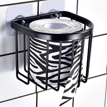 

Black Toilet Paper Holder Brass Wall Mounted Decor Bathroom Soap Shampoo Storage Box WC Paper Towel Basket Antique Tissue Holder