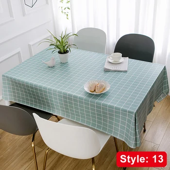 

Tablecloth Dustproof Rectangle Table Cover Slip Resistant Simple Plaid Style 140*180cm HKS99