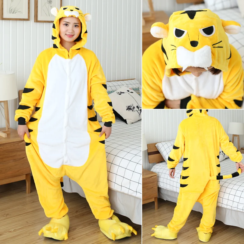 Tigger Единорог Onesie взрослых подростков женщин Пижама забавная фланелевая теплая мягкая одежда для сна комбинезон цельный