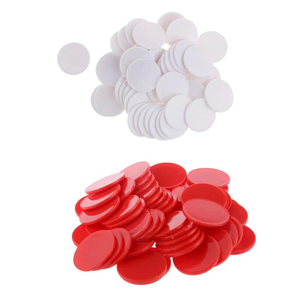 Пластиковая покерная карта аксессуары для игр Набор монет красного и белого цвета 100 штук