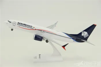 

31cm Assembled Mexico Aircraft Model Boeing 737MAX8 Aeromexico Airlines 1: 130 with Landing Gear ABS Material Airplane Model Toy