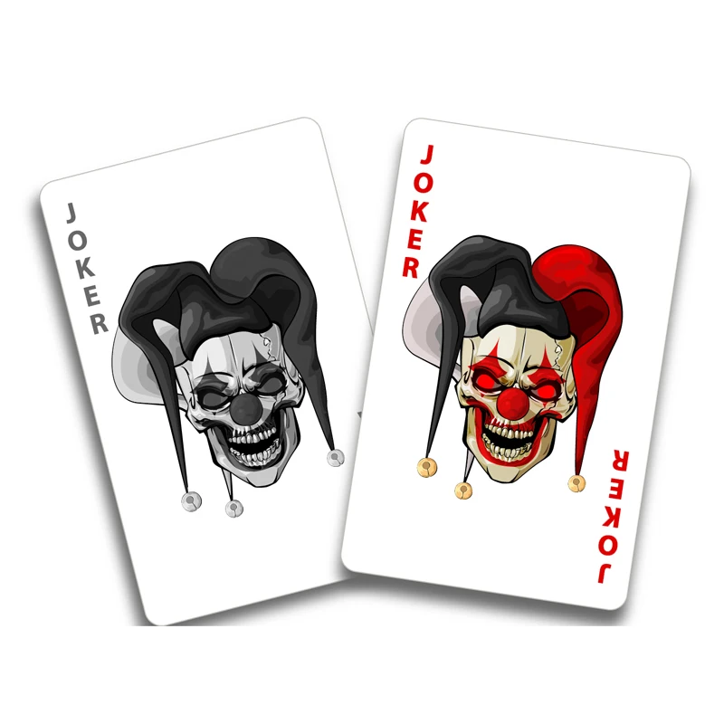 

Joker Clown Circus Playing Cards Creepy Decal PVC Motorcycle Anti-UV Car Sticker Car Window Body Decorative Stickers Accessories