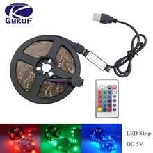 5V USB силовой светодиодный светильник RGB/белый/теплый белый 2835 3528 SMD HD ТВ Настольный ПК экран подсветка и косой светильник ing 1 м 2 м 3 м 4 м