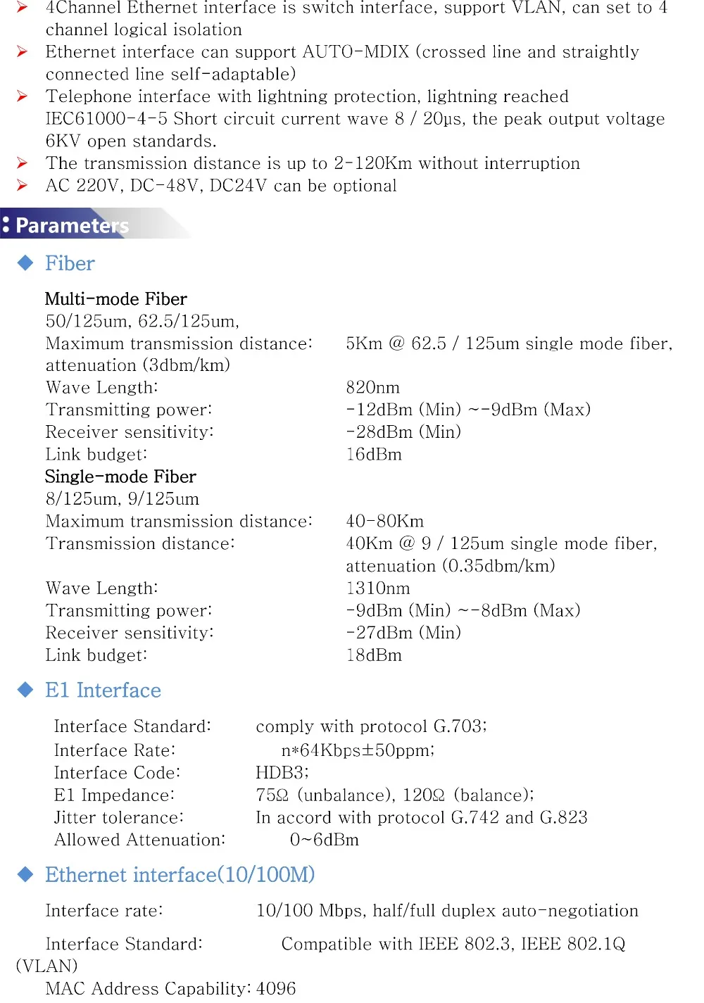 8Voice + 4E1 + 4FE Fiber Multiplexer-2