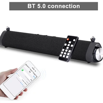 

Portable Bluetooth Speaker Sound Bar Bass Subwoofer With Shoulder Strap Wireless Remote Control Support Bluetooth / TF / AUX IN