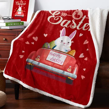 

Easter Day'S Caring Rabbit Warm Soft Blanket Office Sofa Plush Blanket Bedspreads Quilt Drop Ship