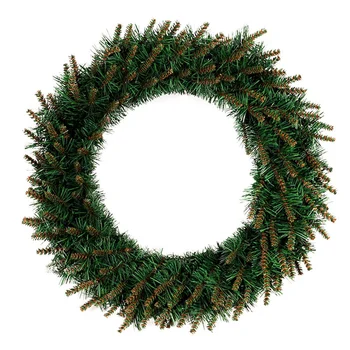 

Green Hanging Christmas Wreath 1PC 40cm DIY Hanging Wreath Christmas Party Decoration Wall Ornament Garland