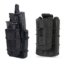 Molle аксессуары Чехол тактический Открытый Топ двойной слой подсумок СТРАЙКБОЛ МУЛЬТИКАМ Для Охоты Военная подсумок