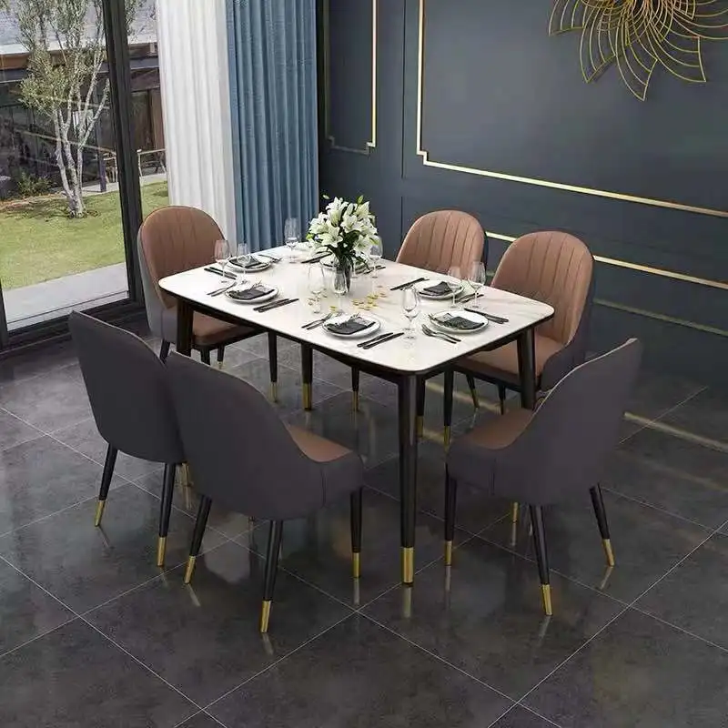 Nordic Light Luxury Dining Chair Home Leisure Chair Simple Restaurant Hotel Stool European Iron Art Back