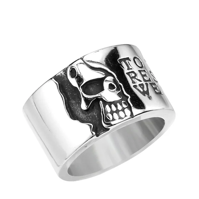 Retro Mens Rings 316L Stainless Steel For Male Boyfriend Biker Jewelry Golden Blue CZ Crystal Stones Skull Eagle Ring 2021 New Custom Color