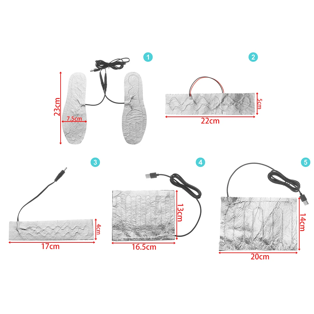 5V USB Электрический Подогрев коврик стельки ноги куртка теплые сапоги обувь колодки Зимние Стельки для утепления водонепроницаемый нагрев Носок перчатки