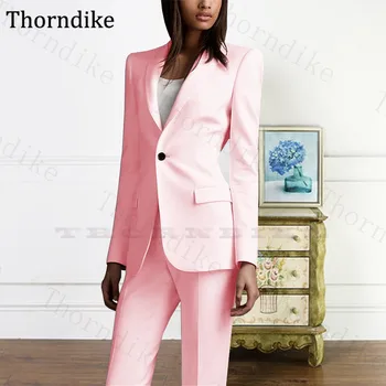 

Thorndike Custom Made Single Button Pant Suits Fashion Suits for Women Solid Slim Fit Uniform Formal Suit Lady Autumn 2 Pcs Suit