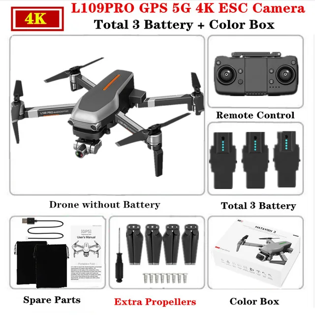 MATAVISH 3 PRO GPS Drone 4K Quadcopter Mechanical Two-axis Anti-shake 5G WiFi FPV  1.2km HD ESC Camera  Profissional Drone hx750 drone control RC Quadcopter